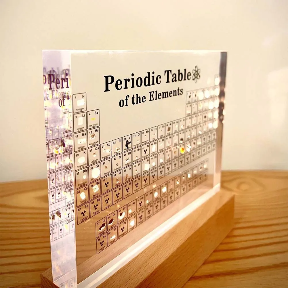 1 Pc/Pack English-Version Enbedded Elements of physical objects Chemical periodic table gift ornaments with Backlight
