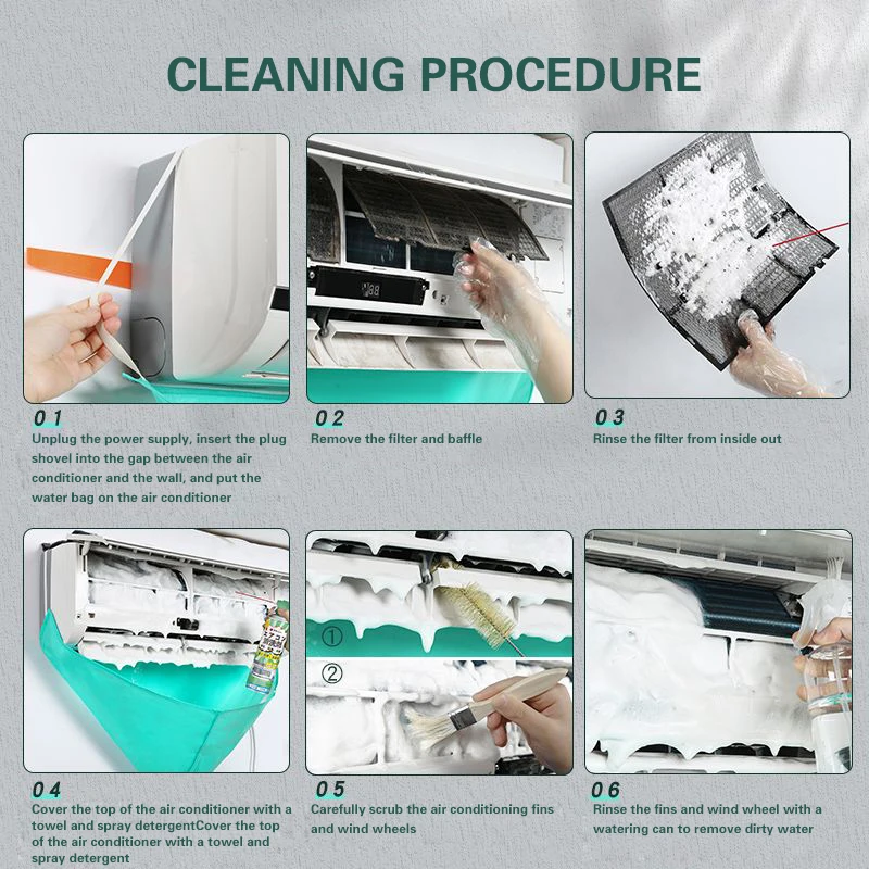 Air Conditioning Cleaning Kit 1/6/8Pcs/set Leak-Proof Cover Cleaner Water Pipe Tools