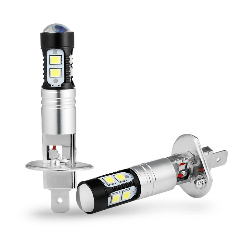2Pcs H1 6000K Super Bright White LED Headlight Bulb Kit High-Beam Replacement Auto Fog Lamp Driving Daytime Running Light
