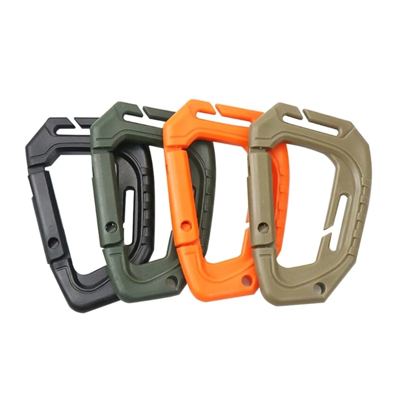 

2Pcs D Shaped Plastic clop Clip Tactically fasten Outdoor Hangings Keychains Hook Backpacks Hangings distortion for Travel