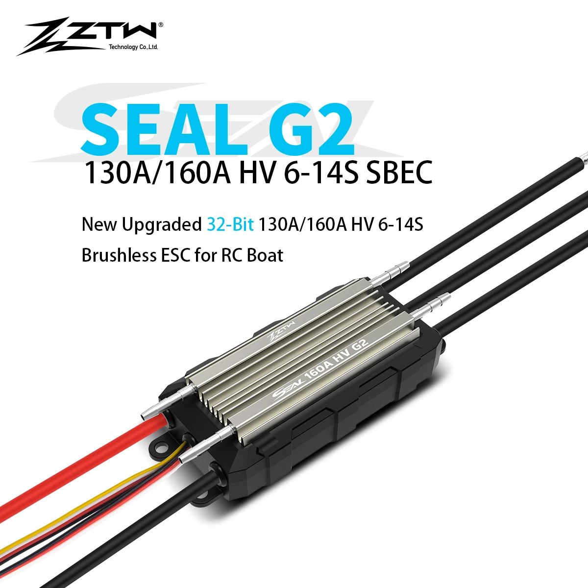 

ZTW 32-Bit Seal G2 130A/160A ESC 6-14S SBEC 6/7.4/8.4V 10A Waterproof Speed Control For RC Boat Underwater Thruster E-Surfboard