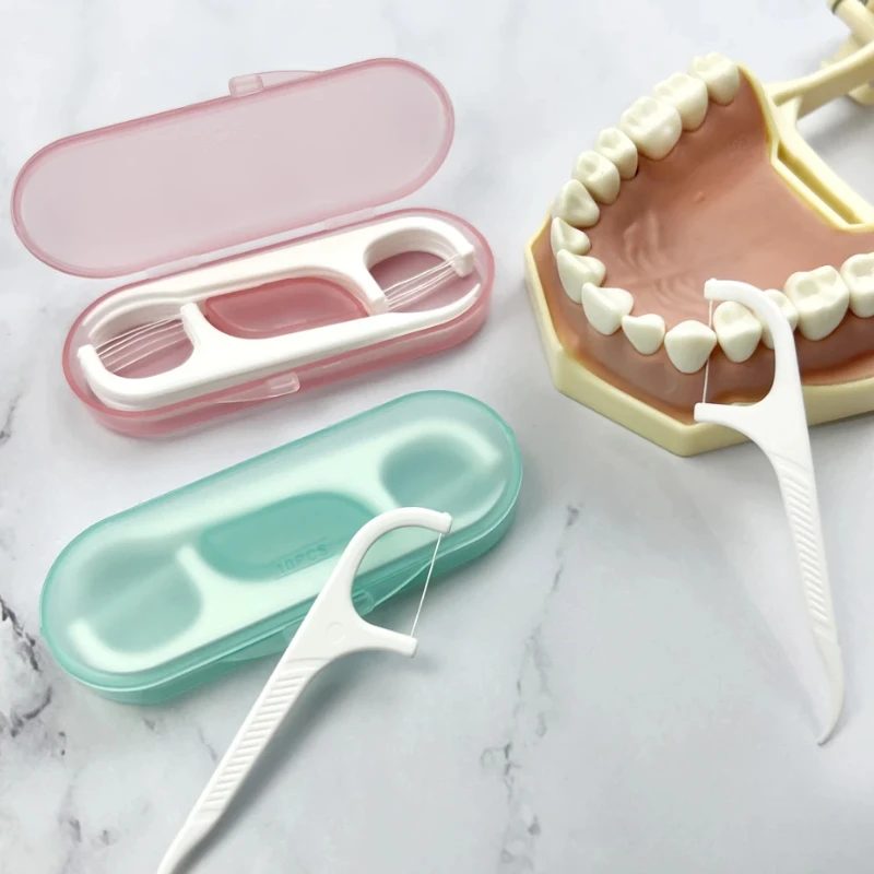 Dental Floss Travel Kit 1Pcs Disposable Superfine Floss Picks with Storage Box For Portable Oral Care