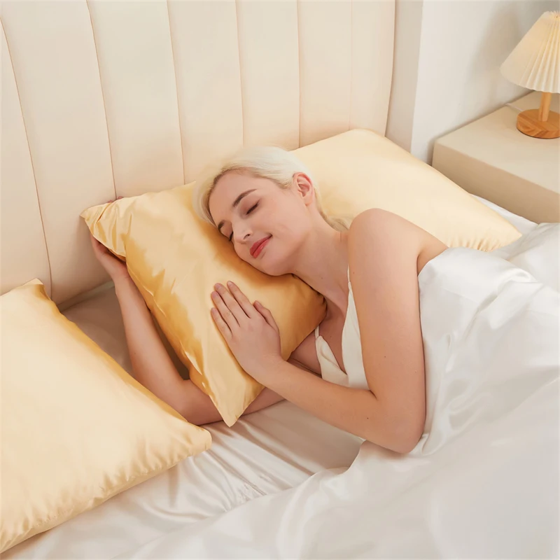 Solid Mulberry Silk Pillow Case Hair Skin Protect Pillowcase Luxury Sleeping Bedding Cushion Pillow Cover Standard Queen Size 6