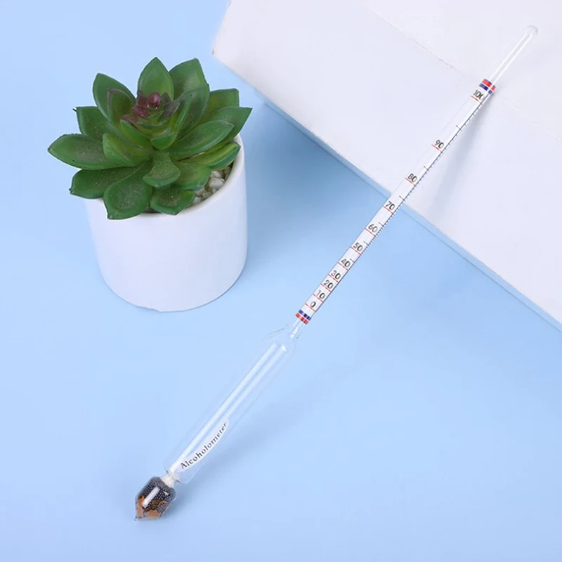 1Pc 0-100 Degree Glass Wine Alcohol Meter Wine Concentration Meter Liquor Alcohol Fruit Rice Measuring