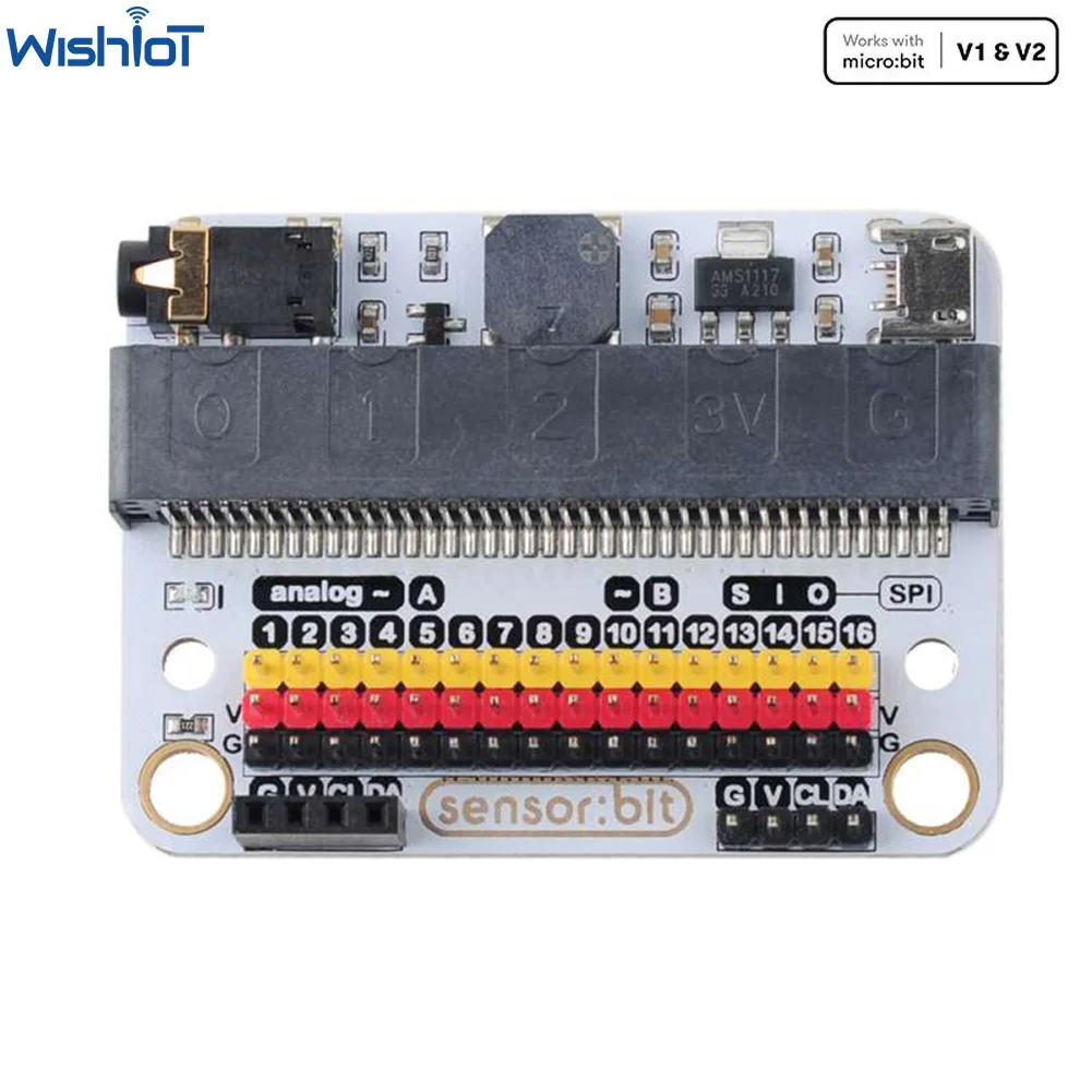 ELECFREAKS micro:bit sensor:bit IO rozlet nasednout GVS špendlík IIC rozhraní onboard bzučák audio hever pro děti programovací učení