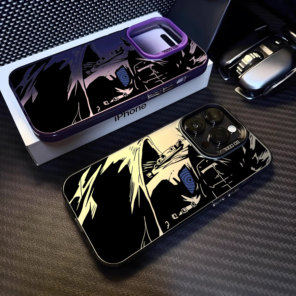 thumbnail image 5 of Funda de teléfono de Anime para Apple iPhone 16, 15, 14 Plus, 13, 12, 11, iPhone 16, iPhone 13 Pro Max, X, Xs, XR, 8, 7, cubierta dura mate plateada, 5 of 5