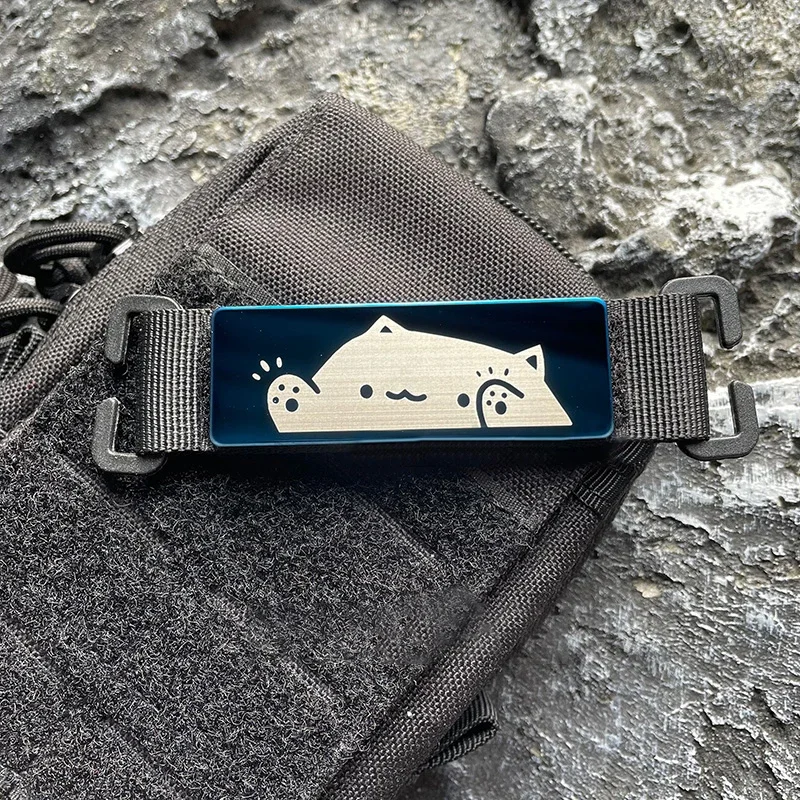 

Cartoon Cat Patches Metal Cute Cat Morale Emblem Creative Klett Tactical Armband Hook&Loop Badge Outdoor Backpack Bags Accessory