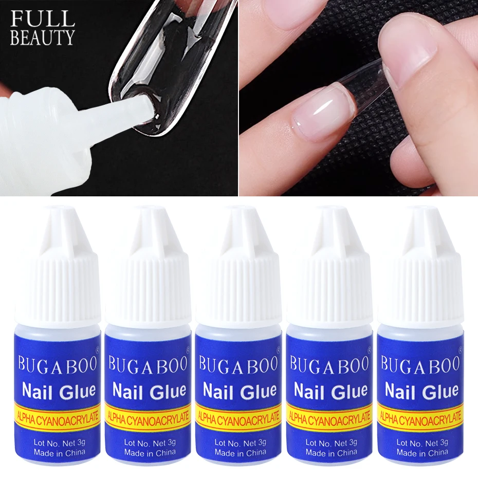 5pcs Fast Drying Nail Tips Glue Super Strong Gel For False Nail Tips Extension Rhinestone Gems Adhesive Manicure Tools For gel nail tools,gel nail art set
