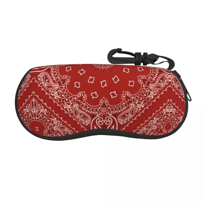 

Custom Cool Red Bandana Paisley Style Glasses Case Portable Shell Eyeglasses Case Sunglasses Box