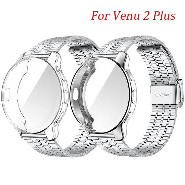 Metal bracelet for Garmin Venu 2 Plus Venu 2 2S Strap Stainless Steel band  Garmin Vivoactive 4 4s Full Coverage Protection Case - AliExpress