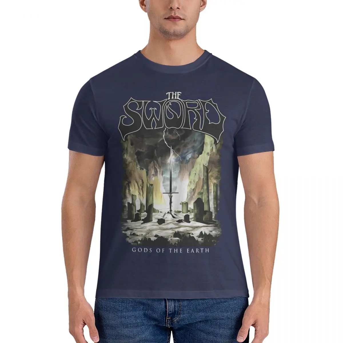 thumbnail image 1 of Camisetas de rock para hombre, de algodón, de la banda The Sword, divertidas camisetas de manga corta con cuello redondo, ideal como regalo de cumpleaños., 1 of 7