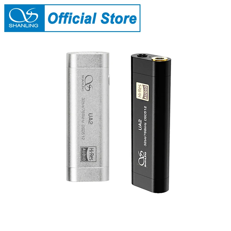 Shanling Ua2 Hi-Res Audio Draagbare Usb Dac Amp Headphond Versterker Type-C Naar 2.5/3.5Mm Output Pcm768 Dsd512 Voor Ios Android