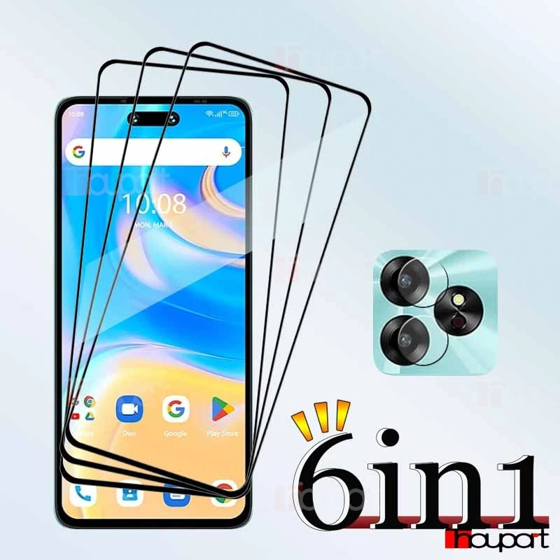 Enhanced Glass Screen Protector with Shockproof Soft Fiber Camera Lens Guard