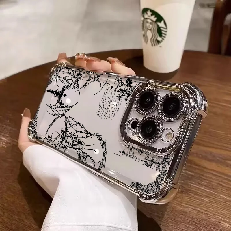 Black Cool Dark Gothic Cross Mark Clear Case Cover