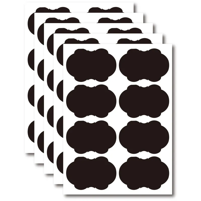Description Picture 4 of itemErasable Chalkboard Labels Spice Sticker Craft Household Kitchen Organizer Labels Black Board Sticker With Pen