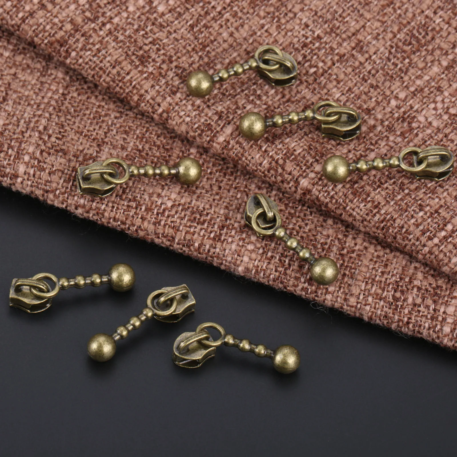 20Pcs Vintage metal Zipper Sliders Antique Bronze 21mm Zipper Repair Craft Sewing Supplies Accessories DIY Craft