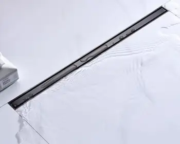 304สแตนเลสยาวท่อระบายน้ำฝักบัวขนาดใหญ่ Displacement ห้องน้ำรูปสี่เหลี่ยมผืนผ้ายาวระงับกลิ่นกาย 1