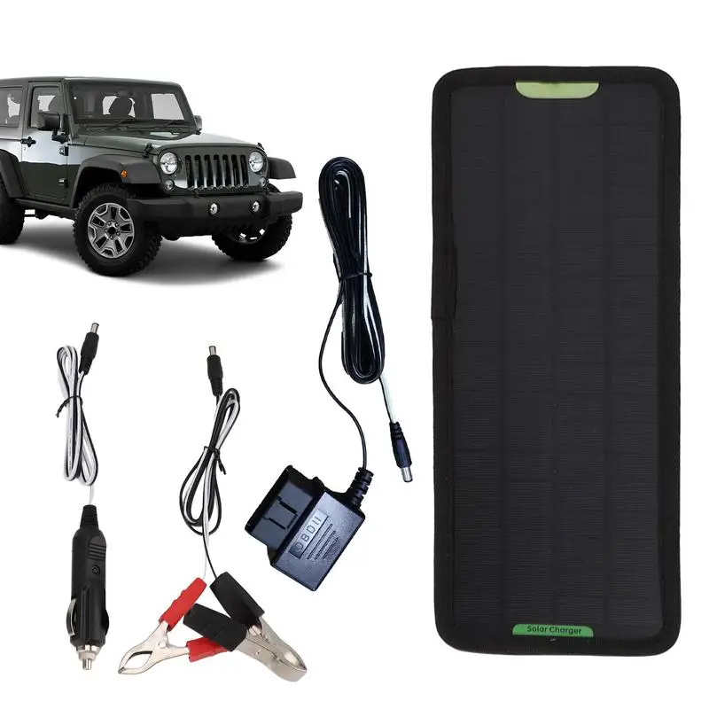 

Устройство для поддержания непрерывной работы аккумулятора на солнечной батарее, 5 Вт, 12 В, простая установка, водонепроницаемый комплект для непрерывной зарядки автомобиля