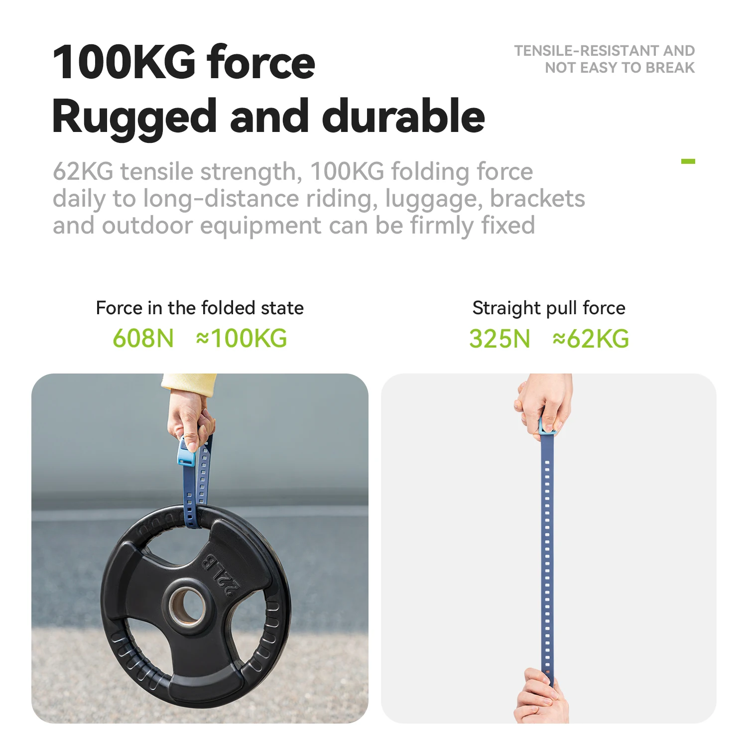 Qunature High-Strength TPU Elastic Strap with 360° Wrap-Around Design