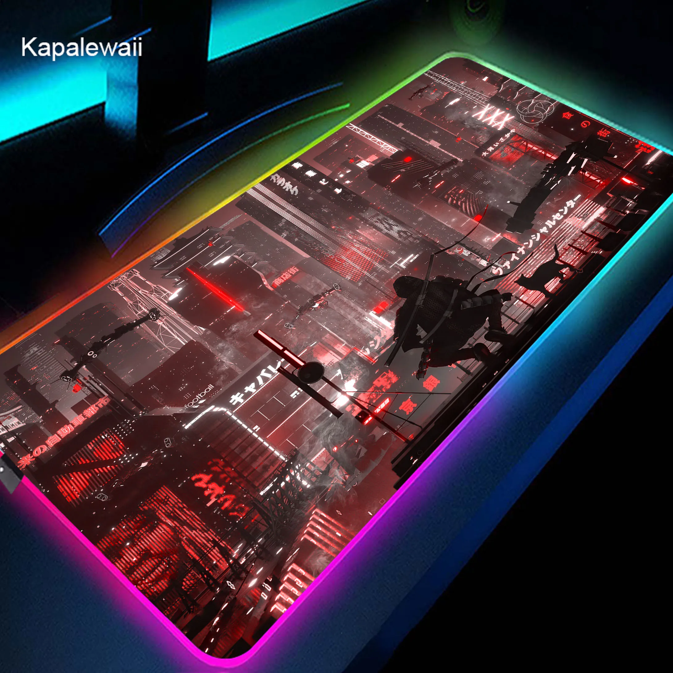 

RGB Neon Mousepad Large Gamer Laptop Mouse Pad Gaming Desk Mat Locking Edge Mouse Mat Pc Keyboard Pads 100x50cm LED Backlight