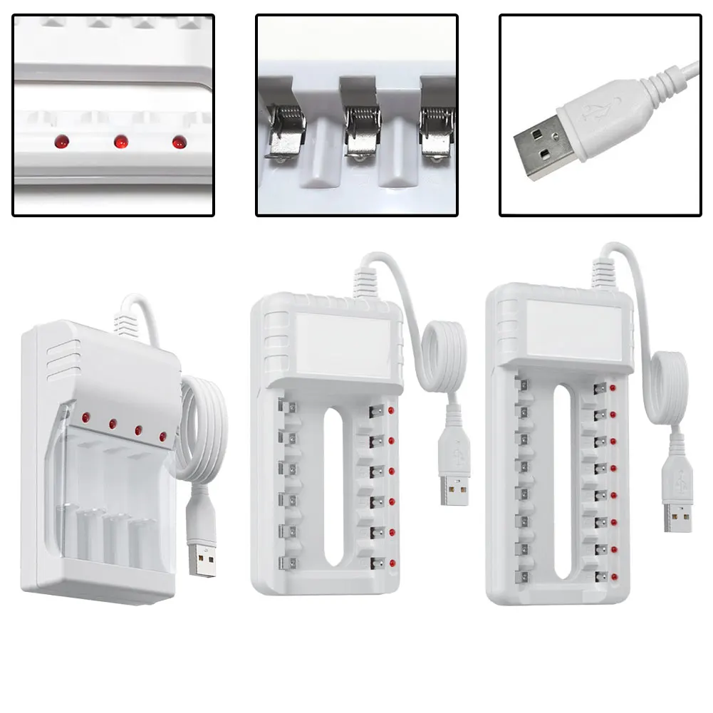 

Зарядное устройство с USB-разъемом, 4/6/8 слотов