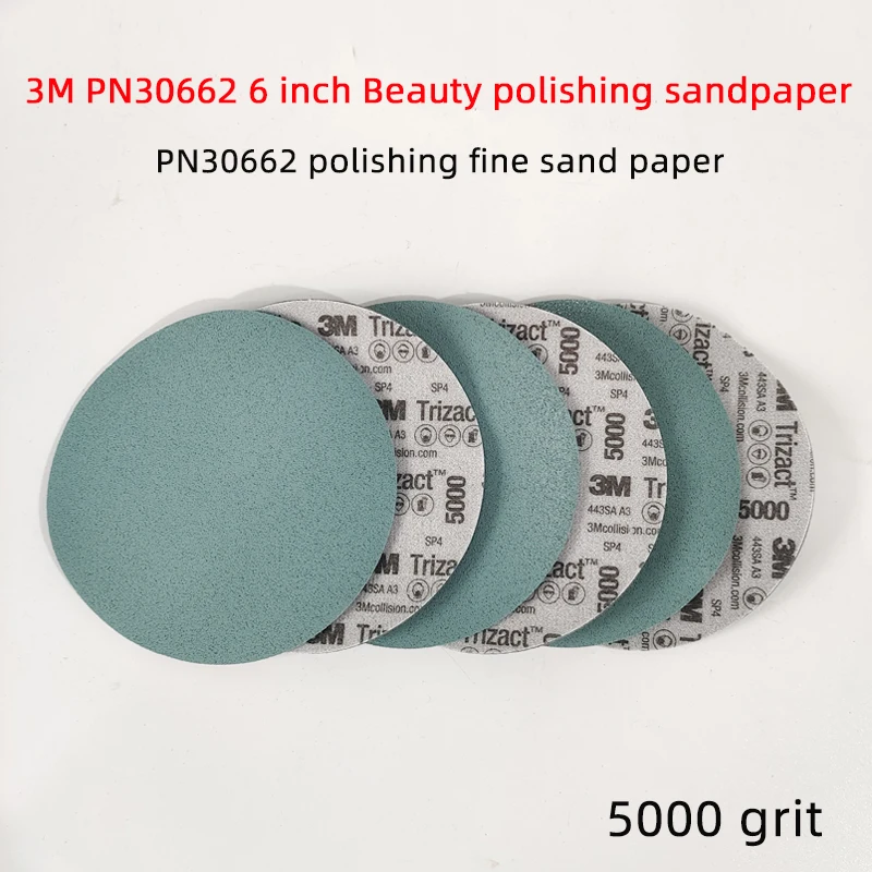 3M 30662 Trizact Foam Pyramid Sandpaper 6 Inch 152mm Car Polishing Flocking 5000 Grit Abrasive Discs