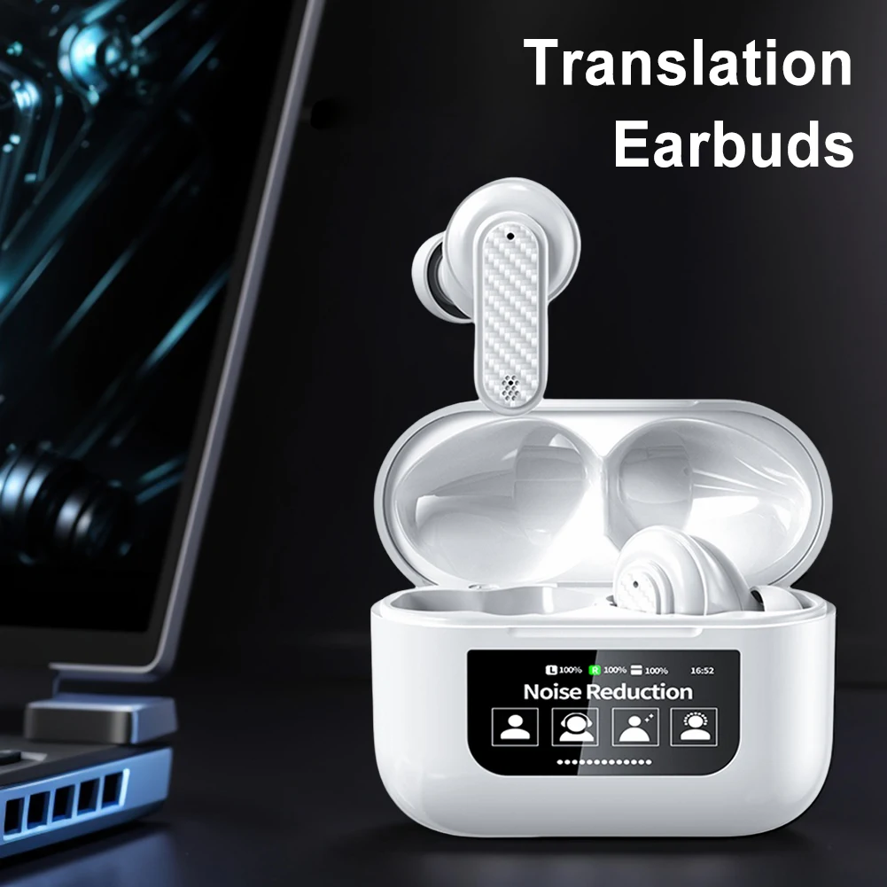 Wireless BT5.4 Real Time Translator Earbuds ANC Noise Cancelling 144 Languages Instant Translated Smart Voice Translator