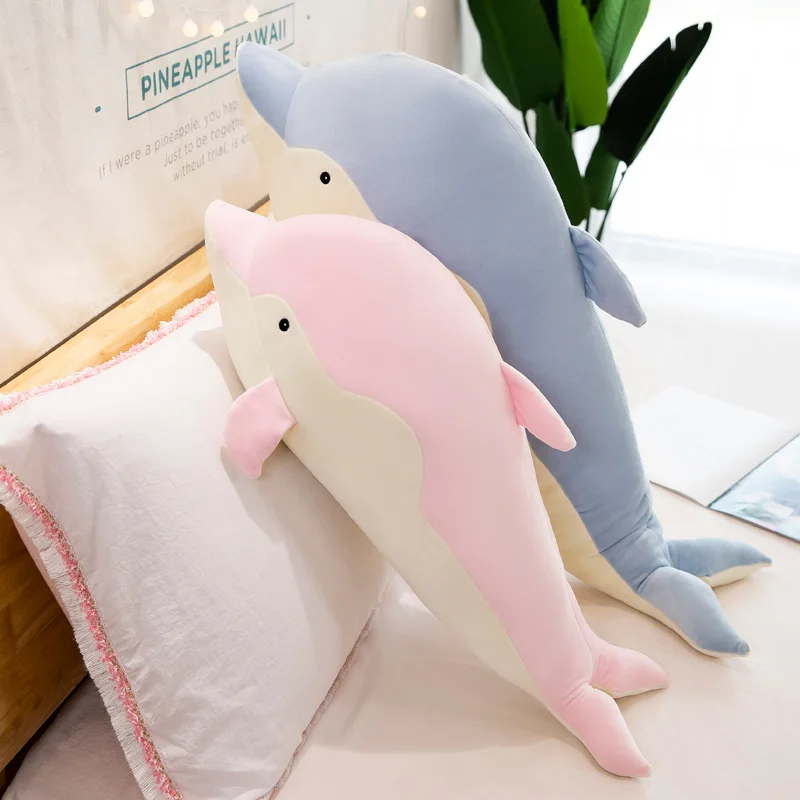 Dolphin Plush Dolls Hugging Pillow Stuffed Animal Plushies Toys Bedroom Sofa Decor for Kids Children Girls Boys Birthday Gifts