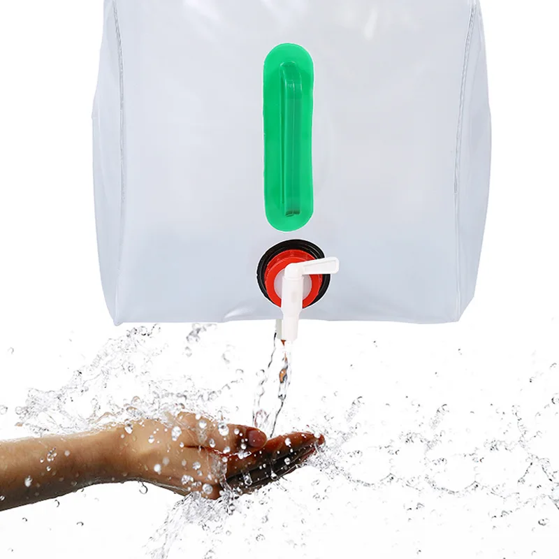 

20L Water Container Water Bag Outdoor Folding Water Bucket Transparent PVC Large Foldable Water Bottle Car Water Storage Bucket