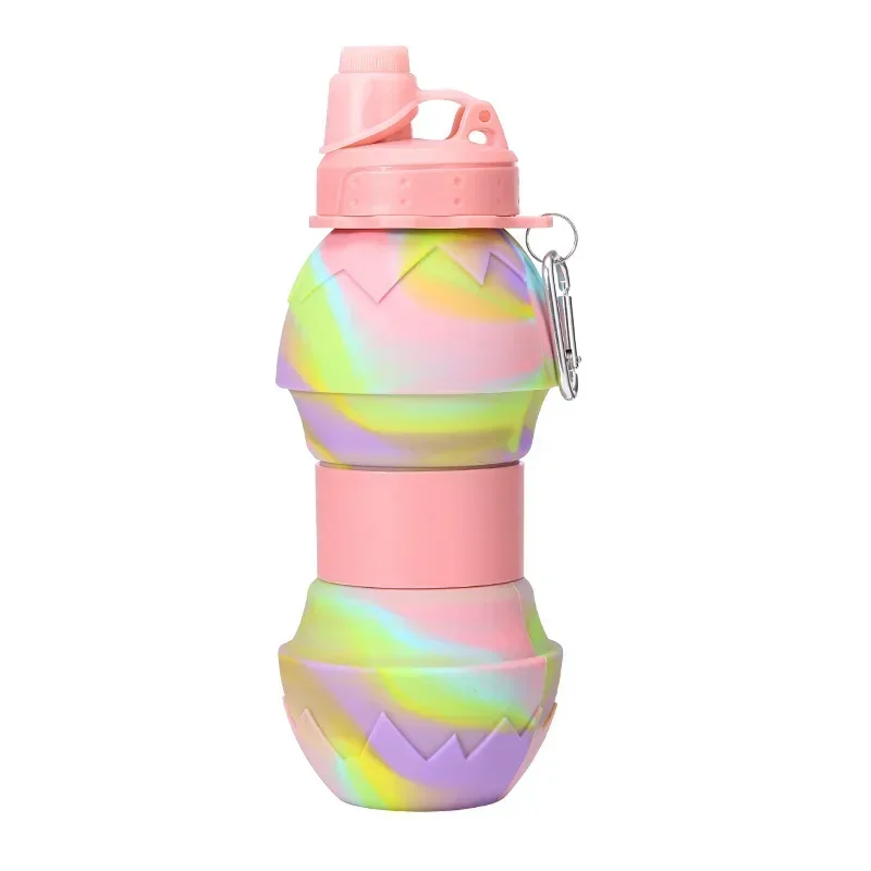 Eggshell Folding Water Cup Telescopic Sports Water Bottle New Silicone Cross-Border