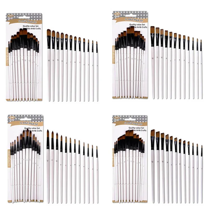 

Oil Painting Brushes Patchwork Color Multi-function Portable Drawing Art Supplies Wooden Handle Artist Paint Brush
