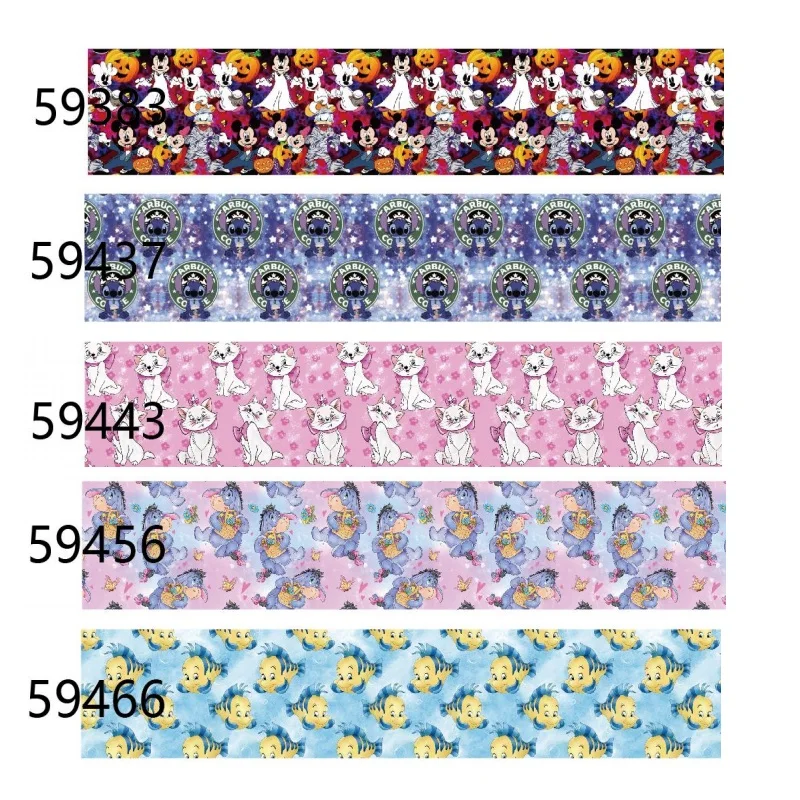 

10yards Disney Cartoon Halloween Mickey Stitch Grosgrain Ribbon 38mm for Hairbow DIY Craft Supplies Handmade Materials