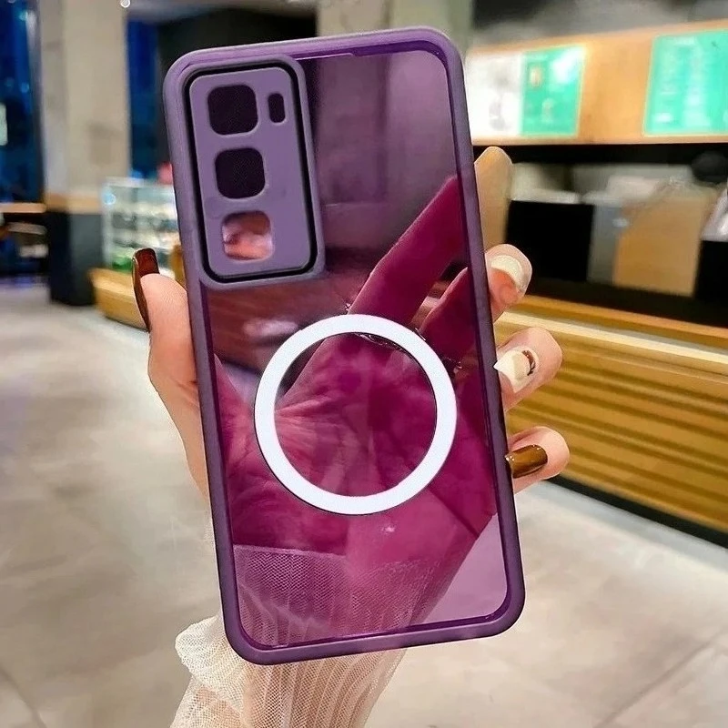 Transparent Soft TPU Magnetic Shockproof Phone Case with All-Inclusive Lens Protection