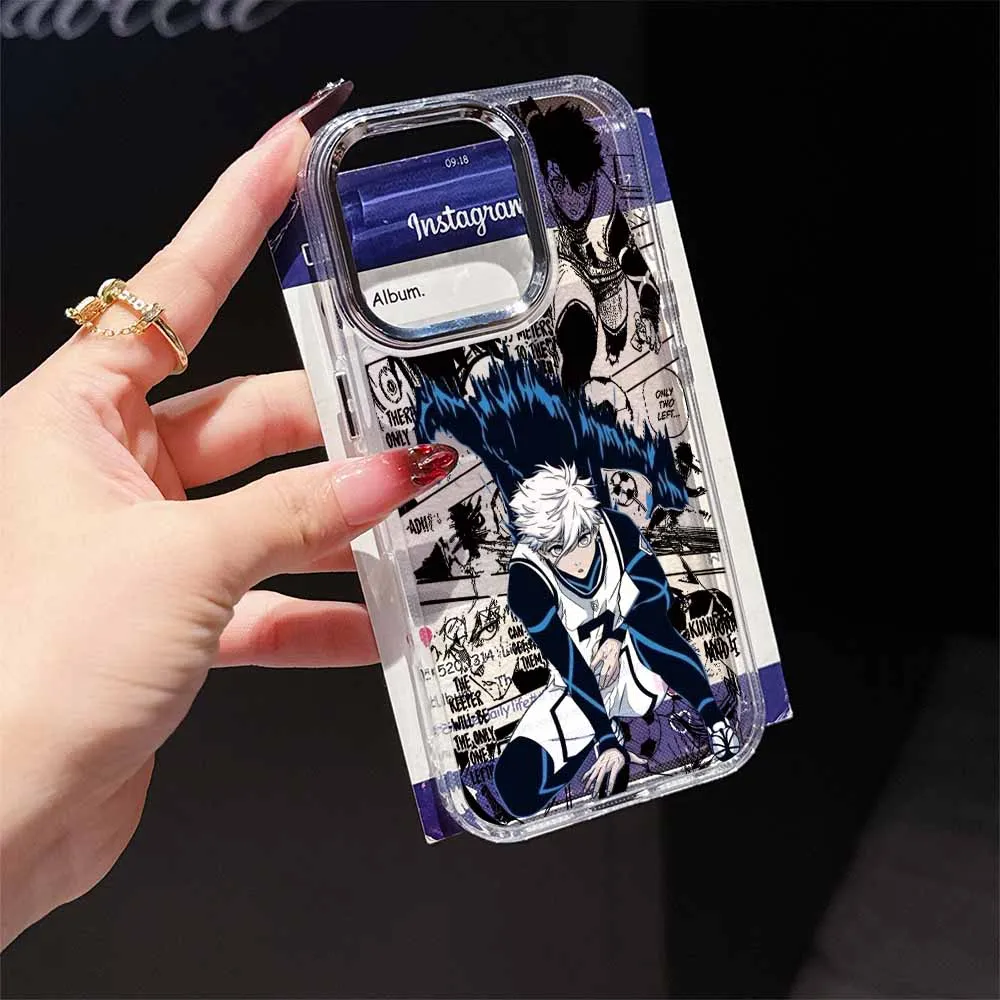 Transparent Soft Cover Phone Case - Cool Blue Locks Design Inspired by S-Seishiro Nagi