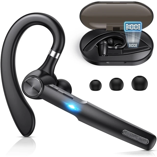 Auriculares Bluetooth para teléfono móvil Auriculares Bluetooth V5.1 con  estuche de carga Auriculares manos libres de un solo oído con micrófono con