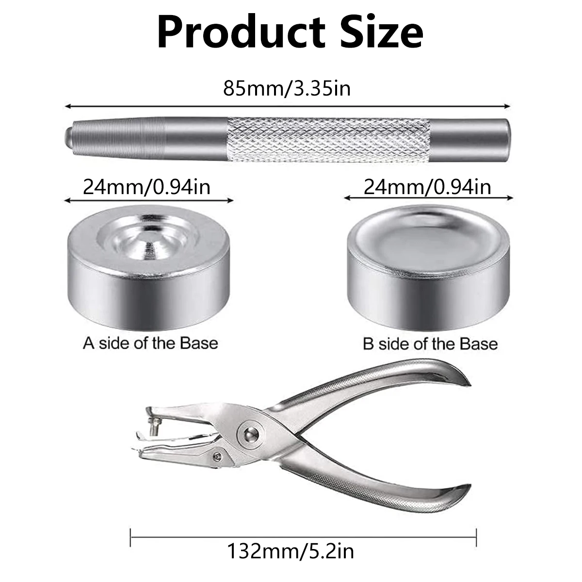 200Pcs Snaps Buttons Set Stainless Steel Snap Fastener Kit Press Studs Cap with Fixing Tool Pliers DIY Craft for Clothing Sewing 6