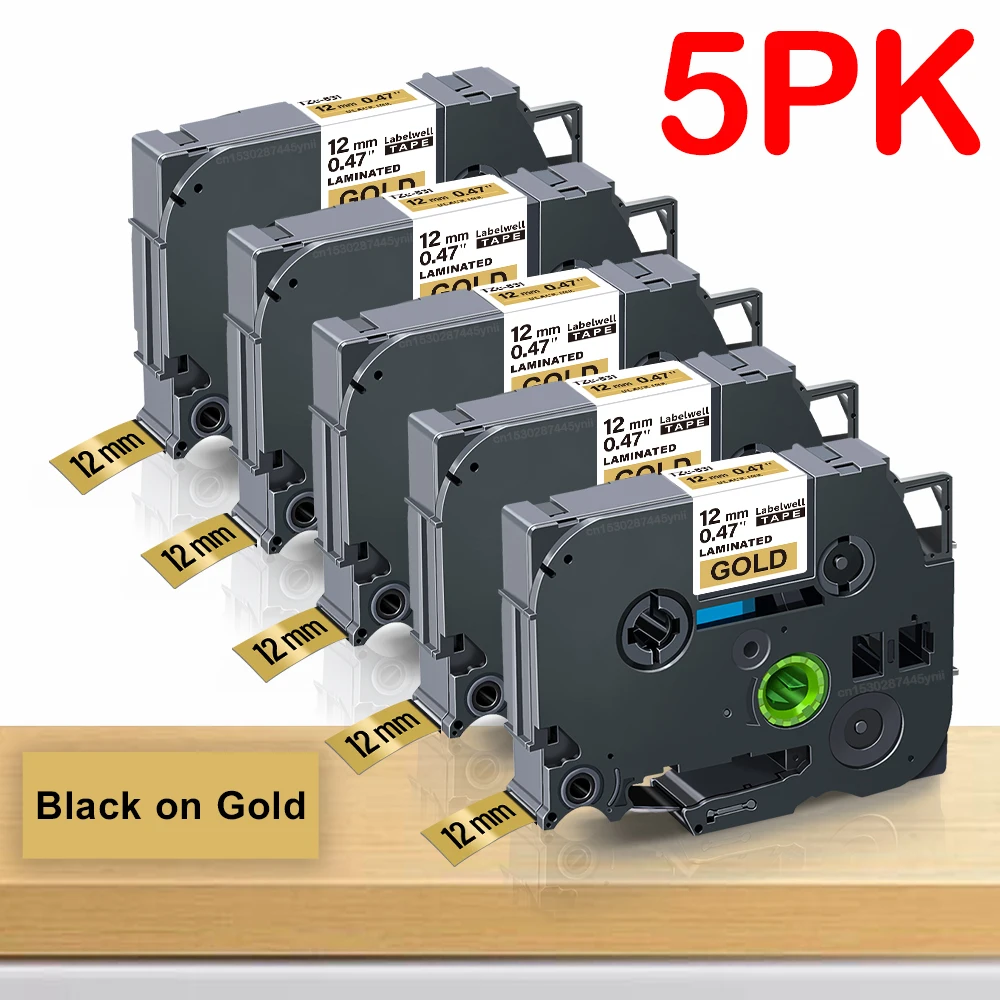 

5PK 231 631 Label Tapes Replace for Brother 231 131 431 731 831 12mm Printer Ribbon for Brother P-touch Label Printer PT-H110