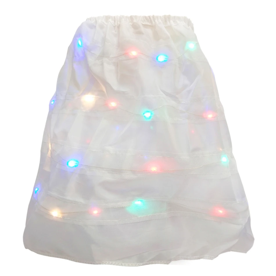 Girl LED Coloured Light Bustle Crinoline Elastic Underskirt Children Petticoat for Kid Princess Cosplay Halloween Birthday Dress princess costume