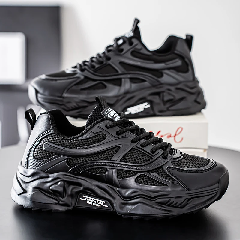 Men's Lightweight and Breathable Casual Sports Shoes - Low-Top Lace-Up Design, Durable Pvc Soles for Hiking, Outdoor and Daily Use - Must-Have Outdoor Shoes for Spring, Summer and Autum | Textured Fabric | Lightweight Shoes