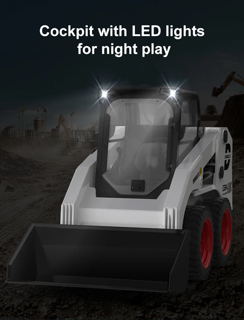S5efab6727200422cafcbb054c46006bft DOUBLE E E594 RC Truck Slip Loader 1:14 Tractor Car Models Bulldozer Excavator Zdalnie sterowane pojazdy inżynieryjne Zabawki dla dzieci
