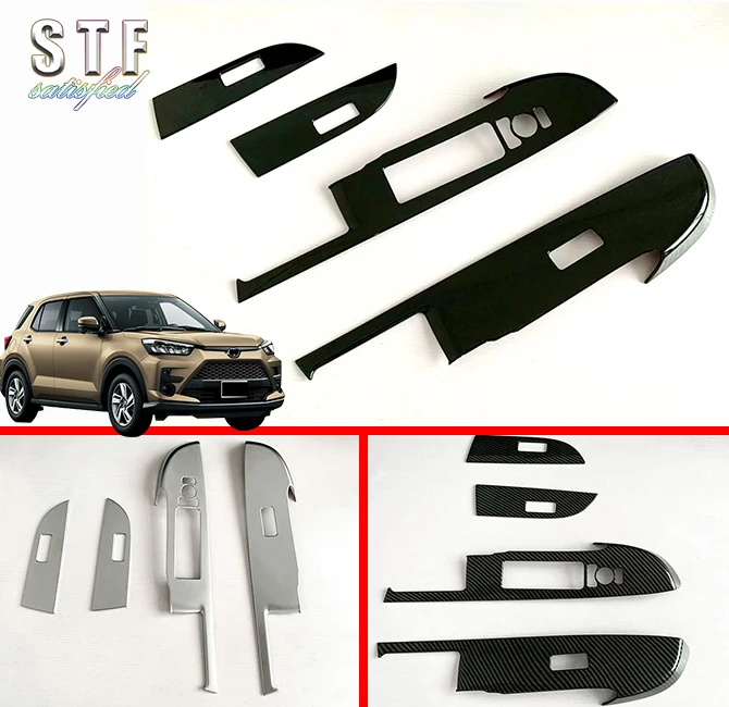 

ABS Interior Door Window Buttons Cover Trim For Toyota Raize A200A\210A 2019 2020 Car Accessories Stickers