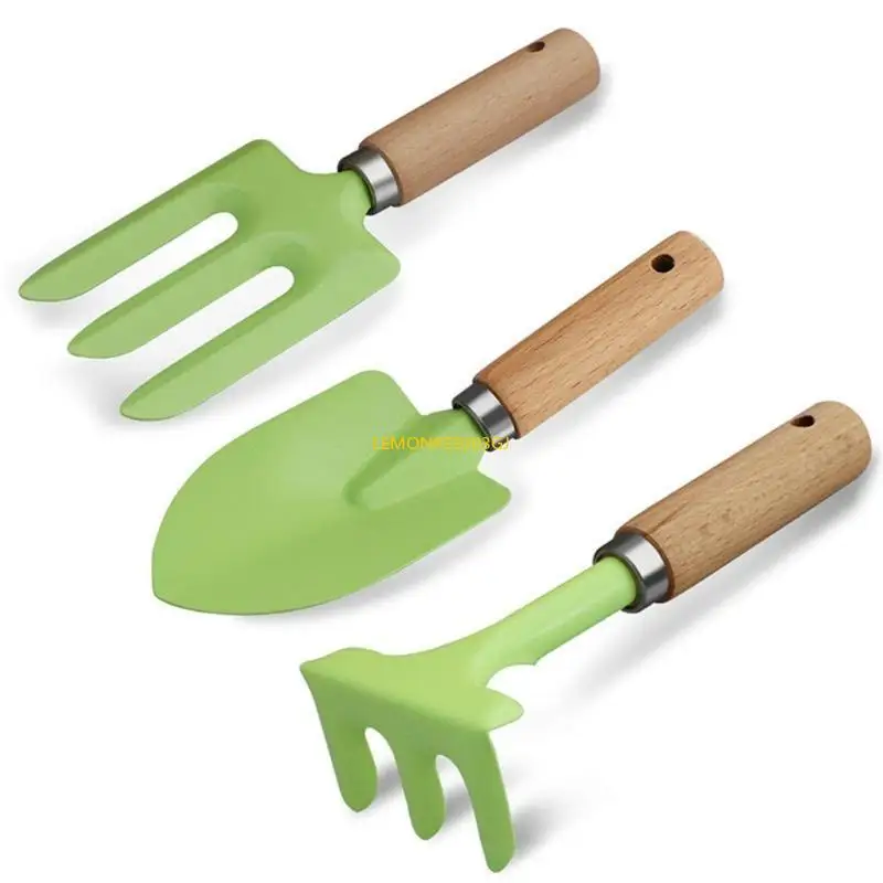 M4YC Children's 3Piece Garden Tool Set with Metal Heads and Handles Suitable for Safe Outdoor Activities Play & Learning
