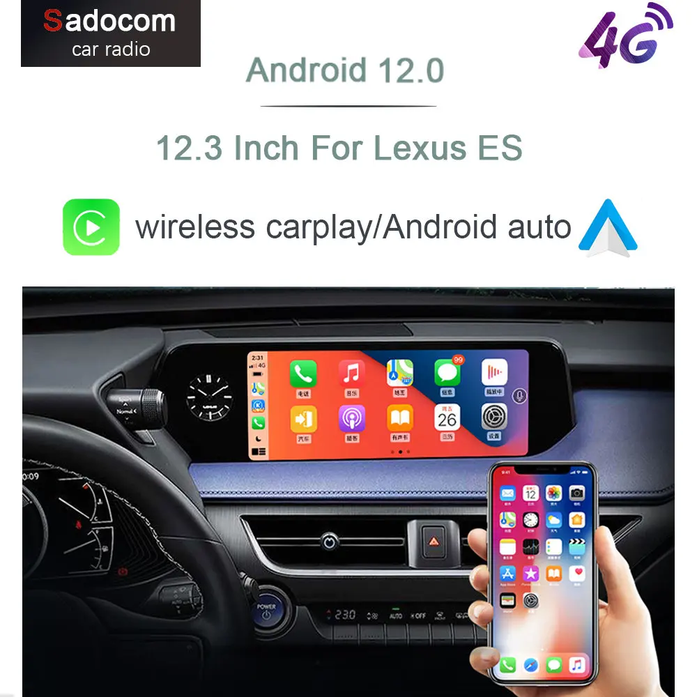 

6GB+128G 12.3" Blu-Ray Android 11.0 Car DVD Player Radio Multimedia Player For Lexus ES300H ES350H ES300 ES330 2019 ES350 ES 350