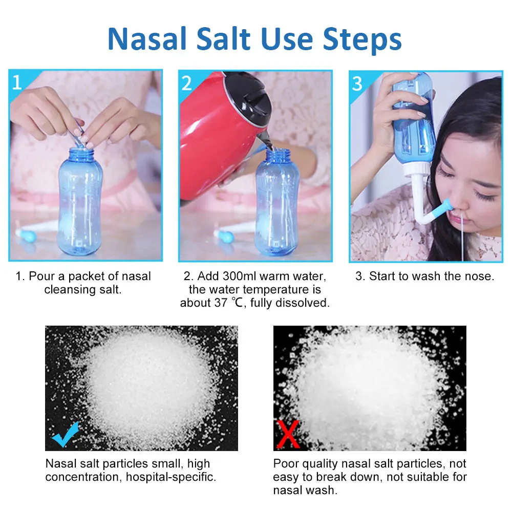 Nose Treatment Nose Wash Cleaner 60pcs 4.5g Nasal Wash Salt Allergic Rhinitis Cleaning Nose Protector Nasal Irrigation Salt Nose Cleaner For Adults Children Care