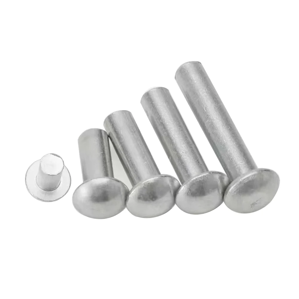 

20/50/100Pcs M3 M4 M5 Half Round Head Cap GB867 Aluminum Solid Rivet Button Semi Dome Punch Self-plugging Rivets Length 4-25mm