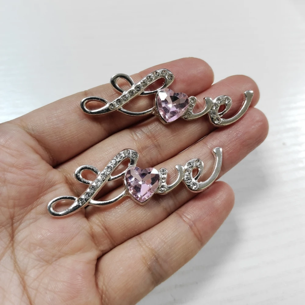 Set of 2 Glittering Gold and Silver Crown Rhinestone Pendants for DIY Phone Case Decoration