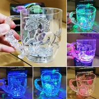 1 pièce Tasse LED magique à changement de couleur, activée par l'eau, lumineuse, pour bière, café, lait, thé, vin, whisky, mug de bar, cadeau de voyage 2