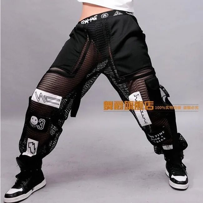 【美品】MEER. CROSS VOLUME PANTS 黒 0103 Summer Hip Hop Pants Women Black/White Mesh Mesh See