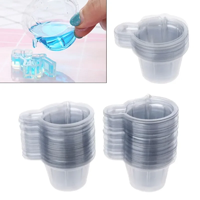 

20-100Pcs 40ML Plastic Disposable Cups Dispenser Silicone Resin Mold For DIY Epoxy Resin Jewelry Making Tools Accessories