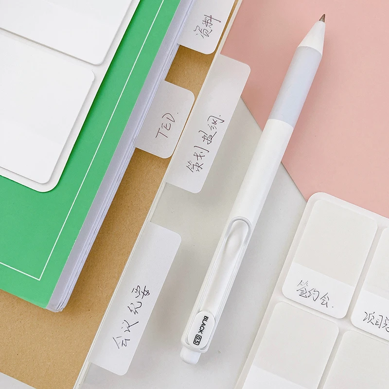 40/80/160 Pages Frosted Simple Pure White Index Stickers DIY Sticky Notes Office School Supplies index sticker